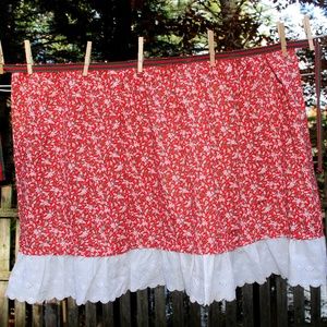 VTG 70's Christmas Handmade Cotton Half Apron